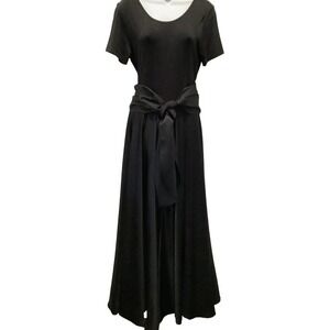 CDC EVENING CAREN DESIREE COMPANY BLACK SATIN FORMAL GOWN 10